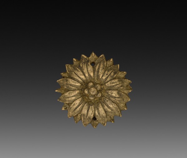 Ornamental Rosette, late 1700s. France, late 18th century. Gilt bronze; diameter: 3.5 cm (1 3/8 in