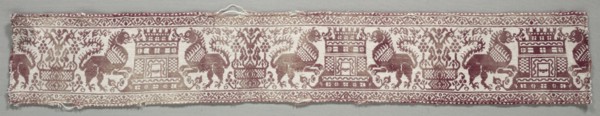 Band from Towel, 1500s. Italy, Perugia, 16th century. Embroidery; silk on linen; overall: 8.9 x 57