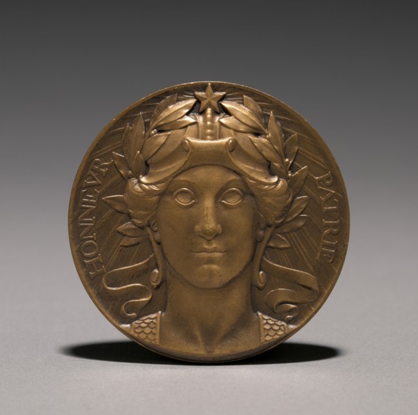 Medal (obverse), 1914-1916. Auguste Dujardin (French, 1847-1918). Bronze; overall: 5.1 x 5.1 cm (2