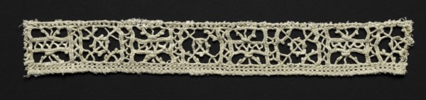 Needlepoint (Reticella) Lace Insertion, 17th century. Italy, 17th century. Lace, needlepoint: