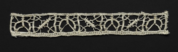 Needlepoint (Reticella) Lace Insertion, 17th century. Italy, 17th century. Lace, needlepoint: