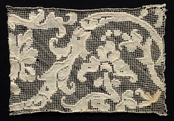 Fragment (of a Band?) with Floral Pattern, 16th century. Italy, 16th century. Needle lace,