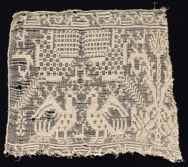 Fragment of a Band with Confronted Birds, a Formal Tree, and Smaller Animals, 16th century. Italy,
