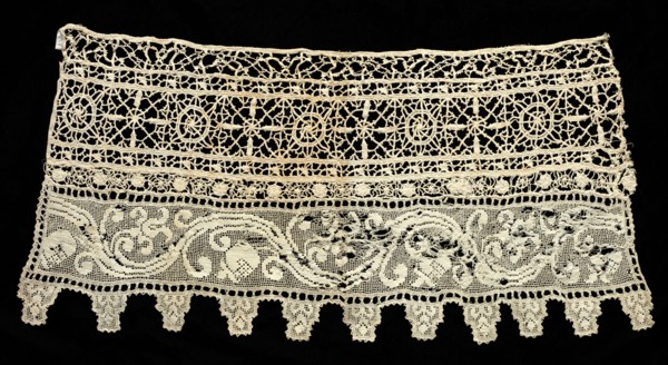 Fragment of a Border with Floral Vine and Geometric Patterns, 16th century. Italy, 16th century.