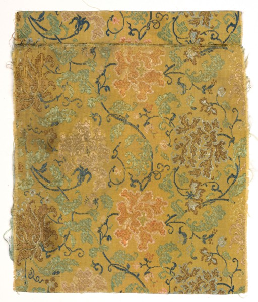 Fragment, 1700s. China, 18th century. Twill ground; silk diasper weave; overall: 19 x 23 cm (7 1/2