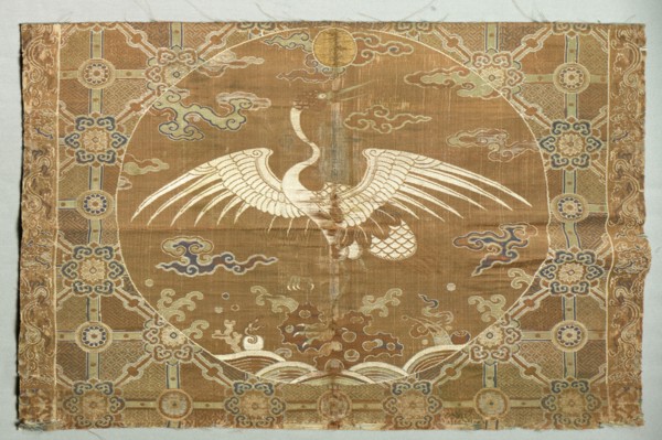 Fragment, 1700s. China, 18th century. Twill ground; silk diasper weave; overall: 37.5 x 52.1 cm (14
