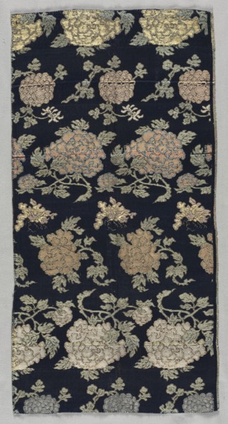 Textile Fragment, 1800s. Japan, 19th century. Silk, metallic thread; average: 57.1 x 28.6 cm (22