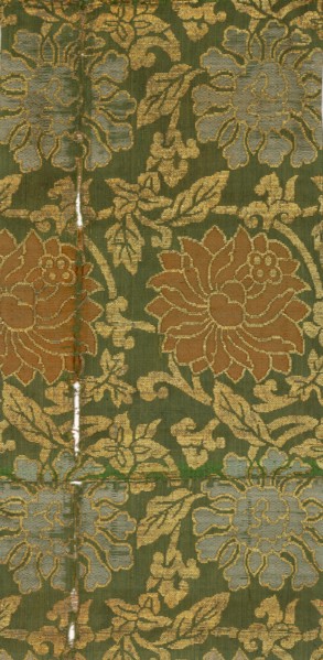 Textile Fragment, 1800s. Japan, 19th century. Silk, metallic thread; overall: 31 x 15.5 cm (12 3/16