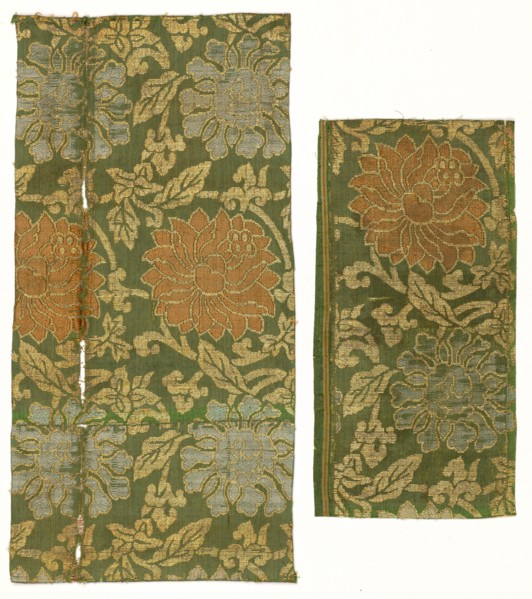 Textile Fragments, 1800s. Japan, 19th century. Silk, metallic thread; overall: 31 x 15.5 cm (12