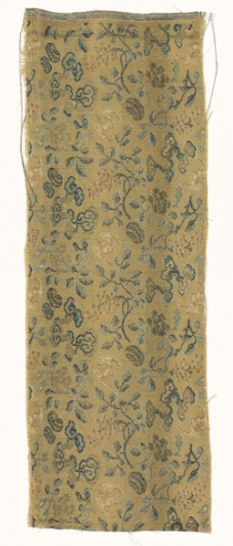 Fragment, 1700s. China, 18th century. Satin ground; silk diasper weave; overall: 35.6 x 14.6 cm (14