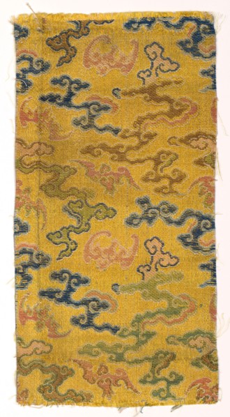 Fragment, 1700 - 1720. China, early 18th century. Satin ground; silk diasper weave; overall: 18.2 x