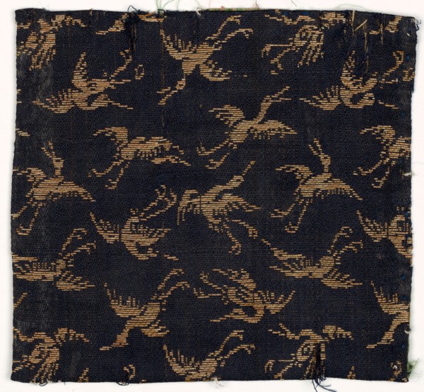 Textile Fragment, 1800s. Japan, 19th century. Silk, metallic thread; average: 9.6 x 10.2 cm (3 3/4