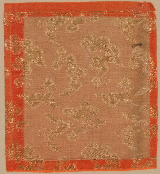 Textile Fragment, 1800s. Japan, 19th century. Silk, metallic thread; average: 14 x 12.1 cm (5 1/2 x