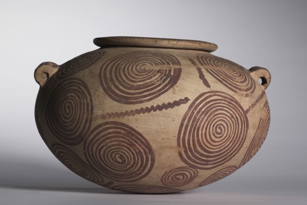 Squat Jar with Lug Handles, c. 3400-3300 BC. Egypt, middle Predynastic Period, Naqada IIb Period.