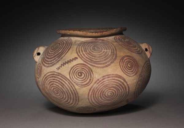 Squat Jar with Lug Handles, 4000-3000 BC. Egypt, Predynastic Period, Naqada IIb Period. Marl clay;