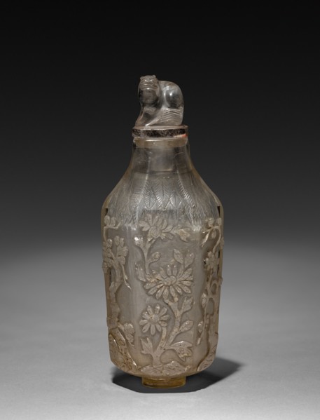 Six-Sided Bottle, 1644-1912. China, Qing dynasty (1644-1911). Rock crystal; overall: 15 cm (5 7/8
