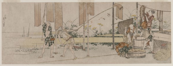 Dyers at Work, c. 1800. Katsushika Hokusai (Japanese, 1760-1849). Color woodblock print; sheet: 18
