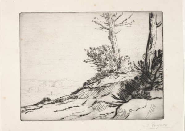 La butte aux broussailles. Alphonse Legros (French, 1837-1911). Etching