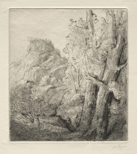 The Old City. Alphonse Legros (French, 1837-1911). Etching