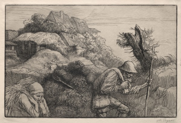 Return from the Woods (Le Retour du Bois). Alphonse Legros (French, 1837-1911). Etching