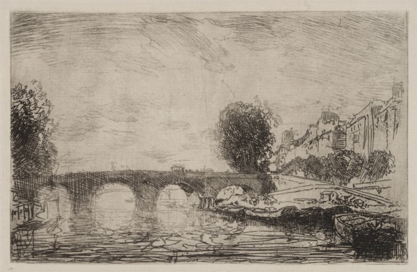 Sunset at Pont Marie, 1890. Auguste Louis Lepère (French, 1849-1918). Etching