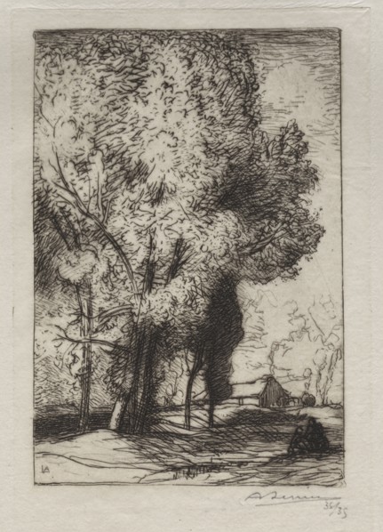 Bourrine dans les Peupliers, 1911. Auguste Louis Lepère (French, 1849-1918). Etching