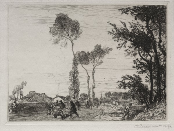 Retour du Marché de St. Jean-de-Mont, 1910. Auguste Louis Lepère (French, 1849-1918). Etching