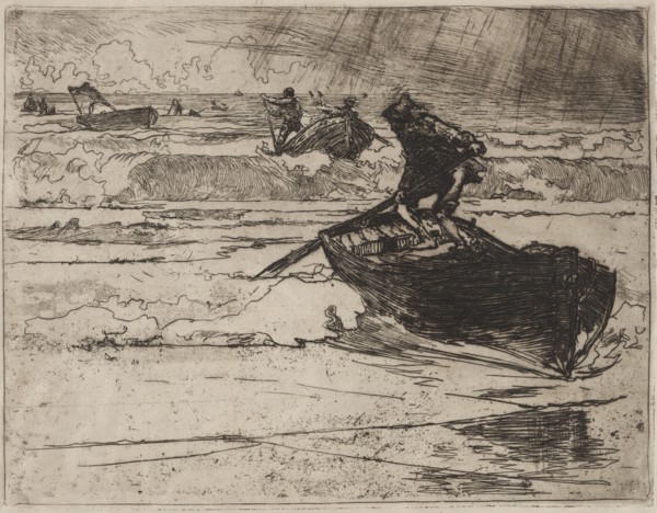 Pêcheurs Fuyants devant l'Orage, 1892. Auguste Louis Lepère (French, 1849-1918). Etching