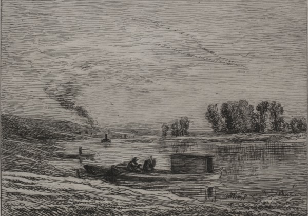 The Boat in Conflans, 1866. Charles François Daubigny (French, 1817-1878). Etching on chine collé;