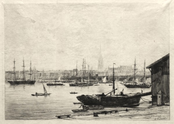 Bordeaux, 1866. Maxime Lalanne (French, 1827-1886). Etching