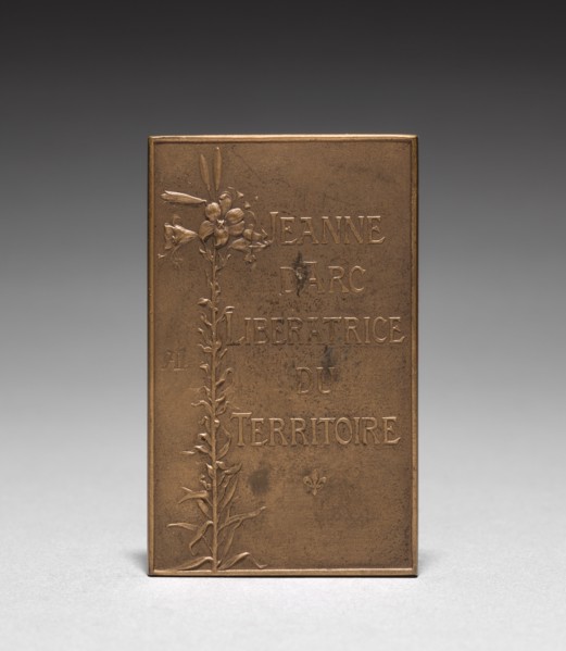 Medallion: Jeanne d'Arc (reverse). Daniel Dupuis (French, 1819-1899). Bronze; overall: 6.7 x 4.2 cm