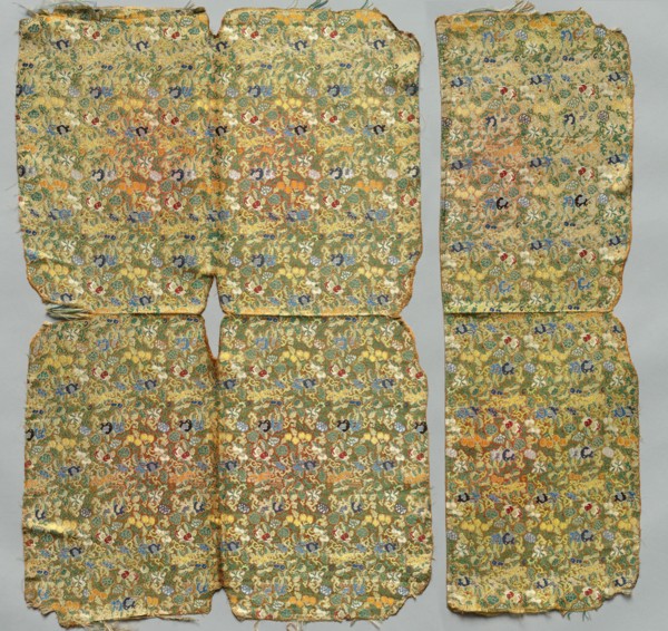 Fragments, 1800s. China, Qing Dynasty (1644-1912). Damask, silk; overall: 74 x 49 cm (29 1/8 x 19