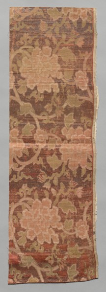Textile Fragment, 1800s. Japan, 19th century. Silk, metallic thread; average: 67.3 x 21.6 cm (26