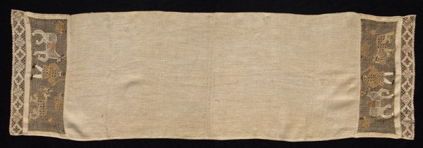 Cloth with Border of Figures of Men and Animals, 18th-19th century. Russia, 18th-19th century.