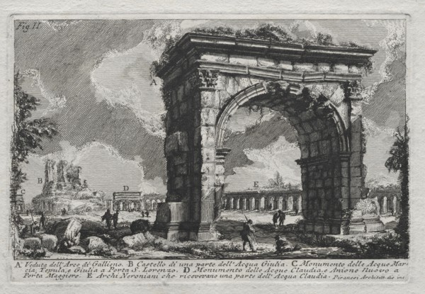 Veduta dell'Arco di Gallieno. Giovanni Battista Piranesi (Italian, 1720-1778). Etching and
