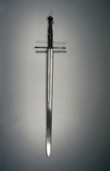 Hand-and-a-Half Sword, c. 1500. South Germany, early 16th Century. Steel, wood, leather; quillions