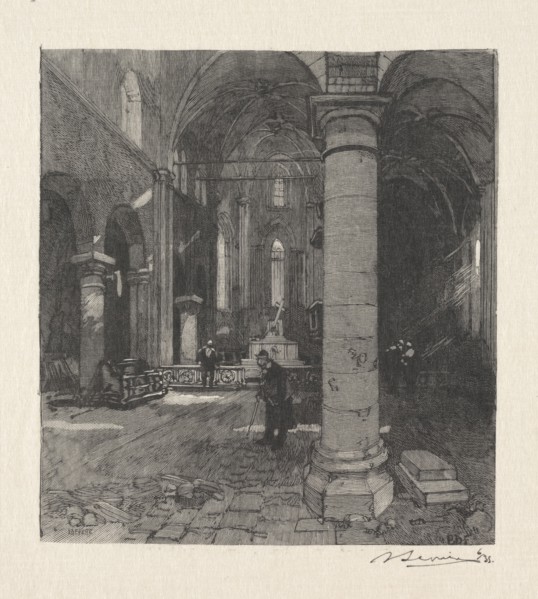 Interieur de l'Eglise. Auguste Louis Lepère (French, 1849-1918). Wood engraving
