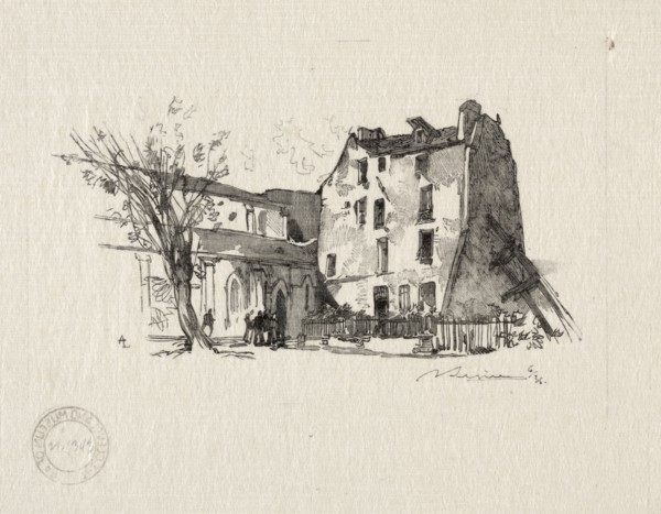 St. Julien le Pauvre: Le Presbytère. Auguste Louis Lepère (French, 1849-1918). Wood engraving