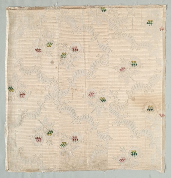 Panel, mid 1700s. France, mid-18th century, Period of Louis XV. Tabby; brocaded silk with flushing