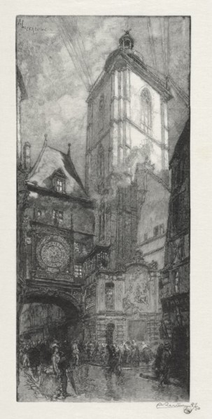 Rouen Illustré:  La Gros Horloge, 1888. Auguste Louis Lepère (French, 1849-1918). Wood engraving