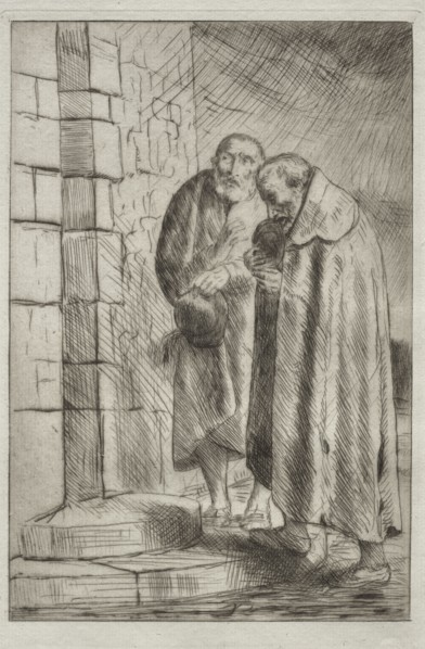 St. Pierre et St. Paul à la porte de M. Richard. Alphonse Legros (French, 1837-1911). Etching and