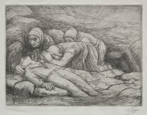 Triomphe de la Mort:  La Mort chez une famille de Marins. Alphonse Legros (French, 1837-1911).