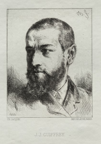J. J. Guiffrey, 1866. Charles-Émile Jacque (French, 1813-1894). Etching