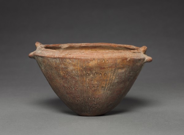 Dish, before 1550. Colombia, 15th-16th century. Red ware with incised patterns; diameter: 14.6 cm