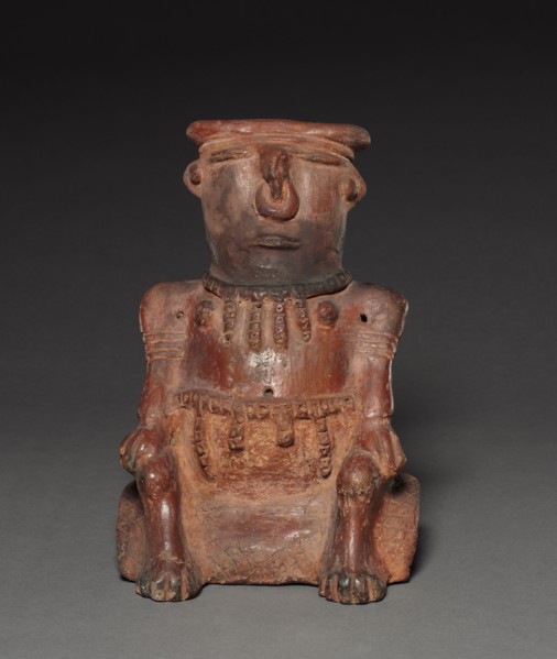 Seated Figure, before 1921. Colombia, 19th-20th century. Red ware; overall: 26.6 x 18.2 x 15.9 cm