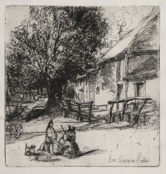 Kew Side. Francis Seymour Haden (British, 1818-1910). Etching