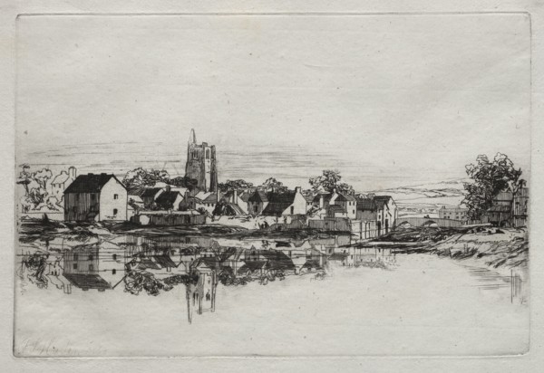 Kidwelly Town, 1859. Francis Seymour Haden (British, 1818-1910). Etching