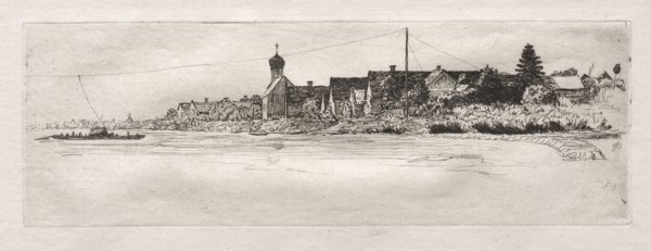 Ferry at Schwabel Weiss, 1879. Otto H. Bacher (American, 1856-1909). Etching