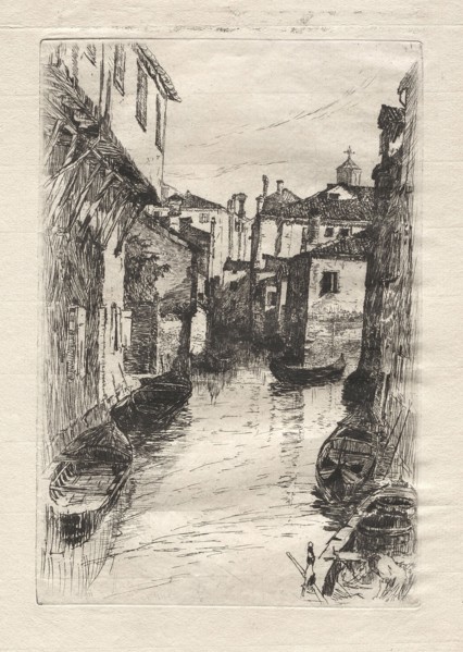 Canal in Venice, 1880. Otto H. Bacher (American, 1856-1909). Etching