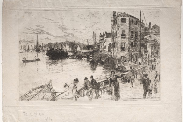 Castello Quarter, Riva, 1880. Otto H. Bacher (American, 1856-1909). Etching